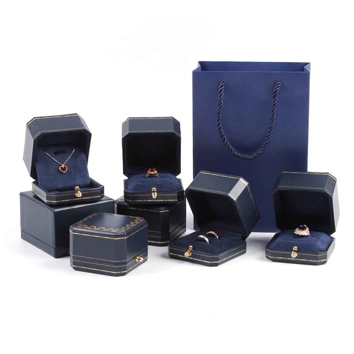 High-end Jewelry Box Wedding Ring Box Earring Rings Box Jewelry Organizer Box Luxury Jewelry Gift Packaging Box Bracelet Package