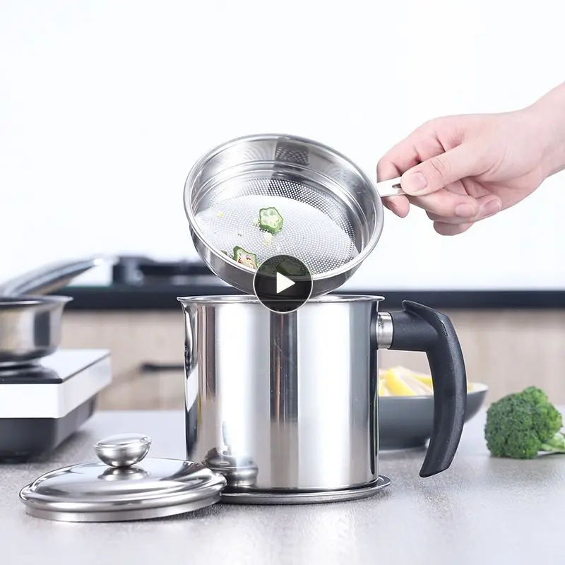 

Бытовая бутылка для розлива масла из нержавеющей стали, фильтр для масла, крышка для кастрюли, емкость для хранения кухонного масла, кухонны...