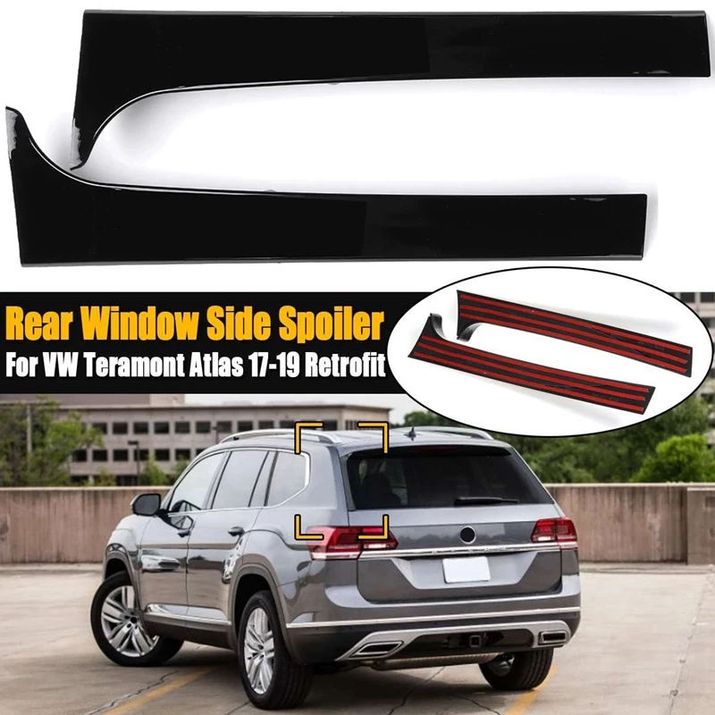 Глянцевый черный Задний боковой спойлер сплиттер для Teramont Atlas 2017 2018 2019 наклейка