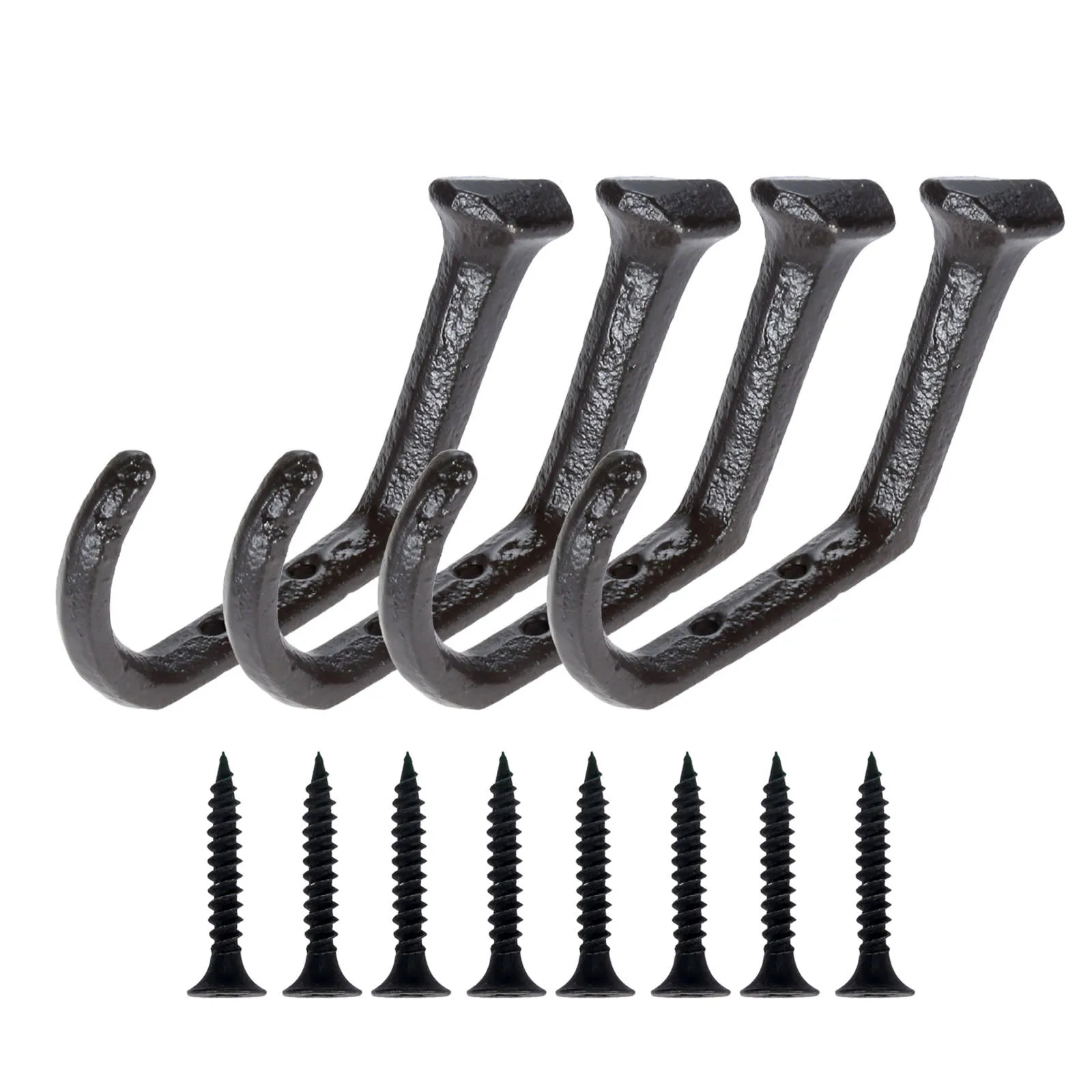 

Holder Hooks Towel Mounting Sturdy Hanger Iron Wall 112mmx61mm Rustic 4/6/8/10pcs Heavy Hardware Screws Cast 35 Coat Lbs Handles