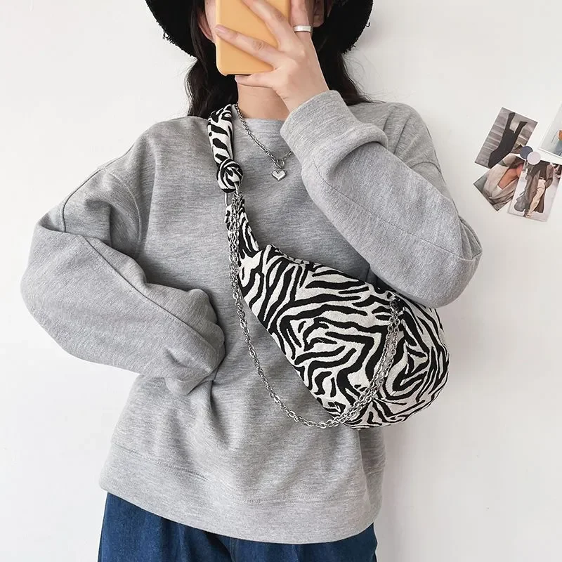 Холщовые сумки через плечо с полумесяцем для женщин нагрудная вместительная