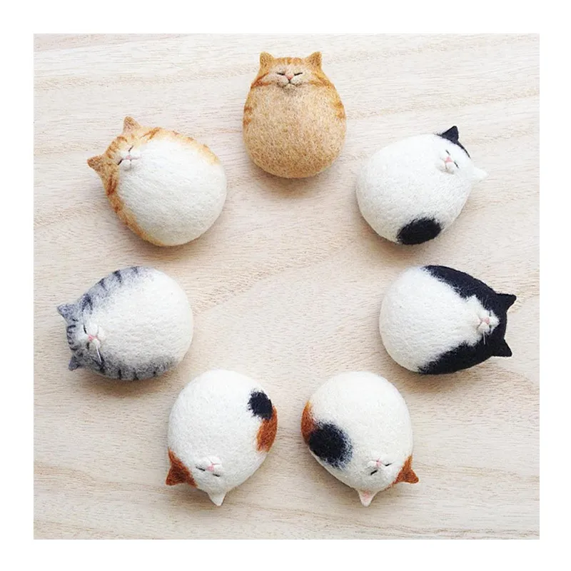 

Cat Dolls wool needlepoint kit wool felt needle felting pendant craft needlecraft DIY handmade