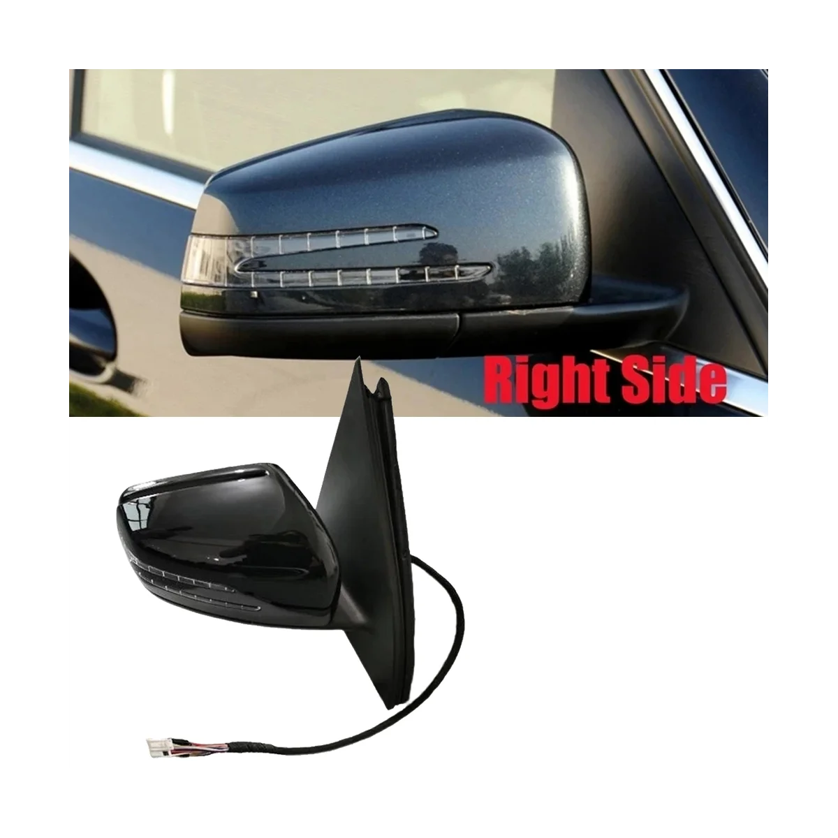 Правая Боковая дверь заднее зеркало в сборе для W166 ML166 ML300 ML350 ML400 2012-2015 мощное