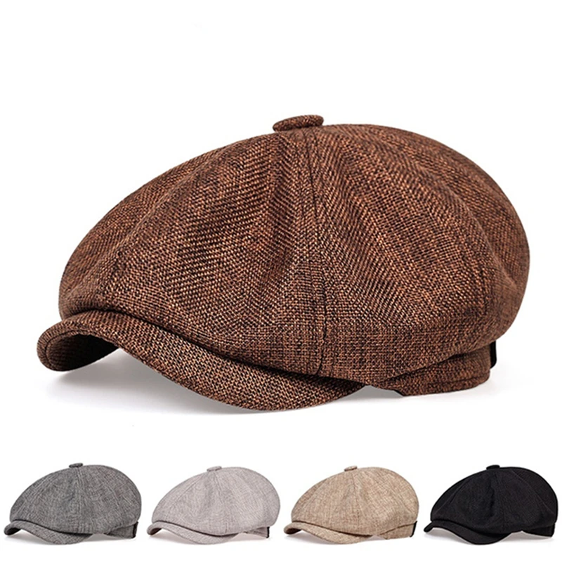 

2022 New Men'S Casual Newsboy Hat Spring And Autumn Retro Beret Hat Wild Casual Hats Unisex Wild Octagonal Cap