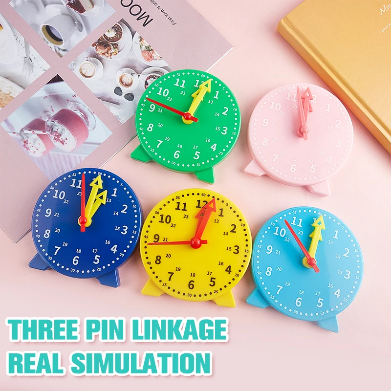 

Children Kids Clock Model Toys Early Educational Cognitive Math Toy Montessori Teaching Aids Three-needle Linkage Detachable Toy