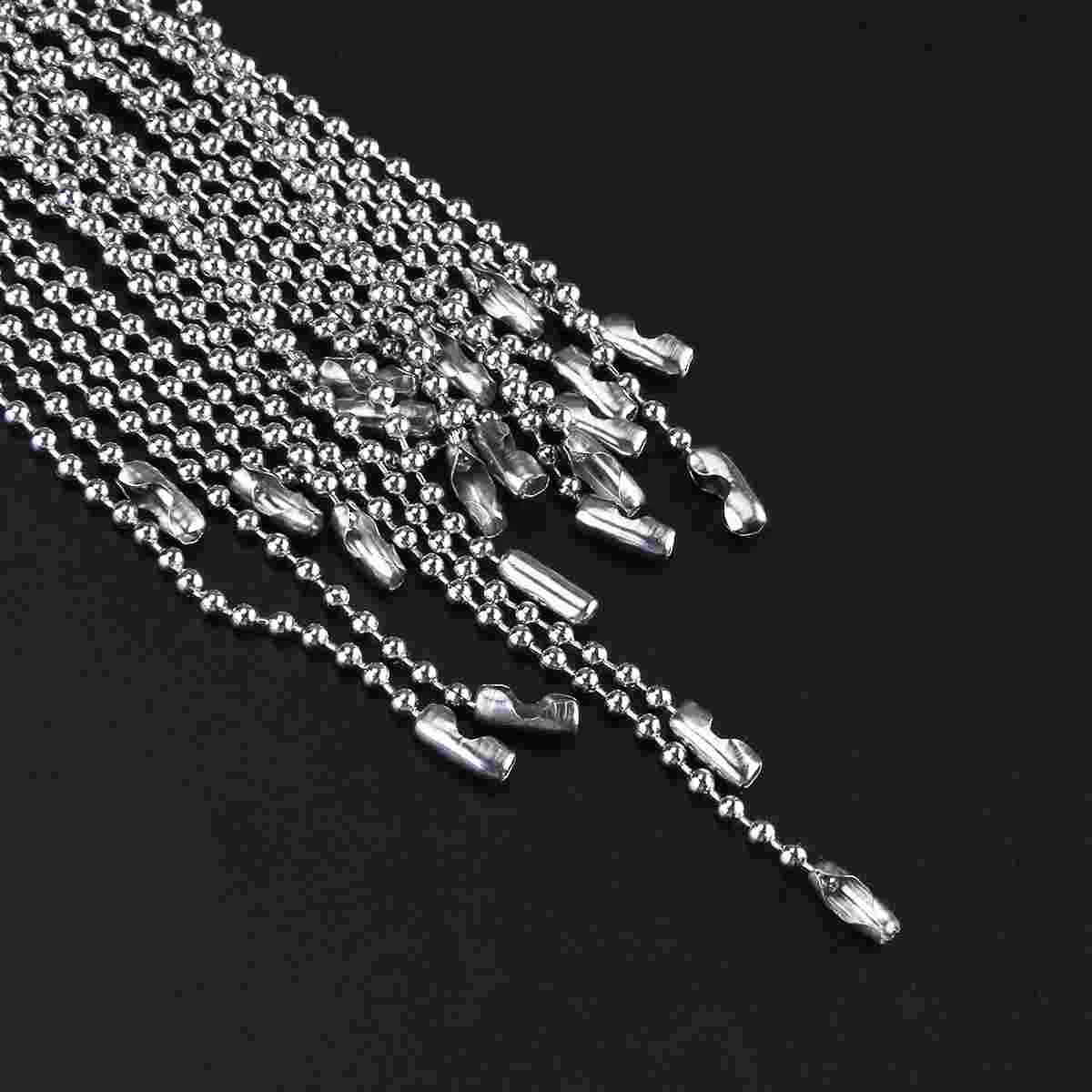 

NUOLUX 20pcs 30-Inch Stainless Steel Ball Beads Chains Necklace Dog Tag Necklace (Silver)