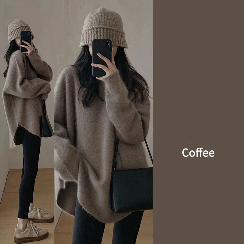 Высококачественный популярный вязаный свитер для женщин осень-зима