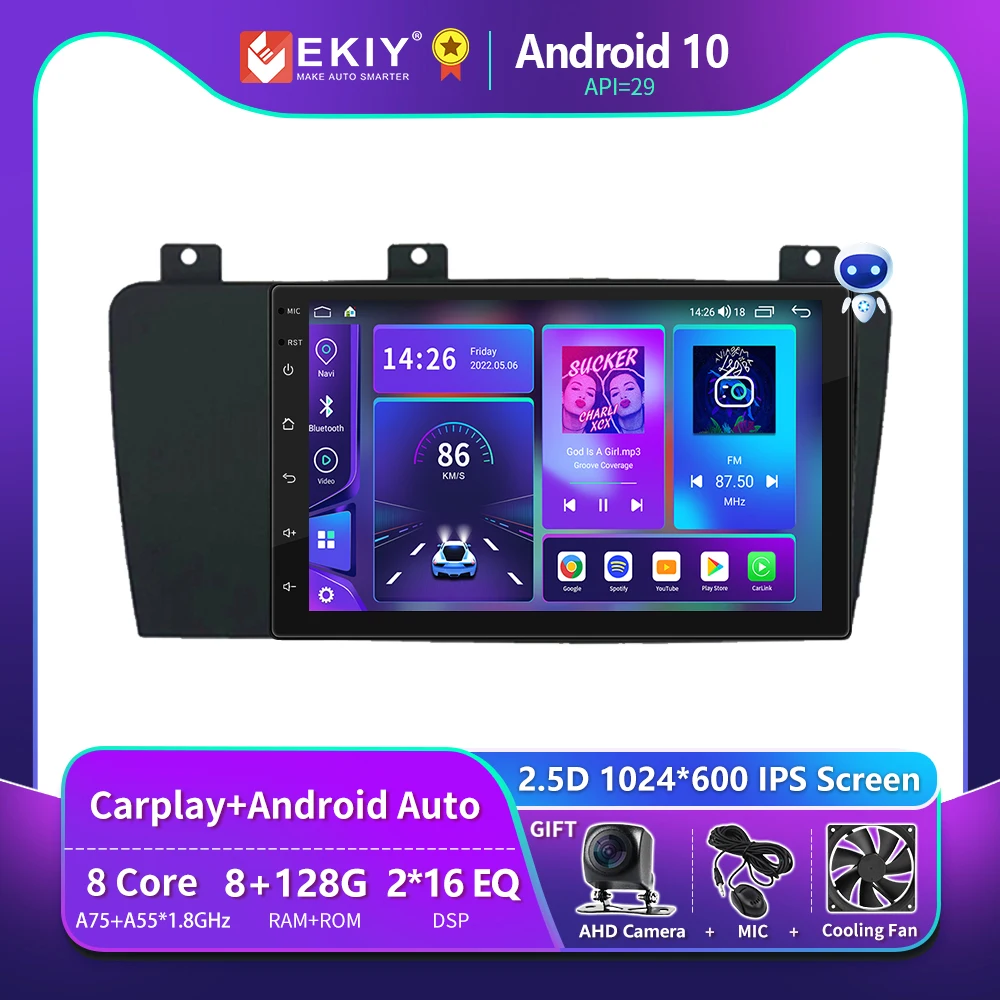 EKIY T900 8G 128G For Volvo XC70 V70 S60 2004 - 2009 Car Radio Multimedia Video Player Navigation GPS Android Auto No 2 DIN DVD
