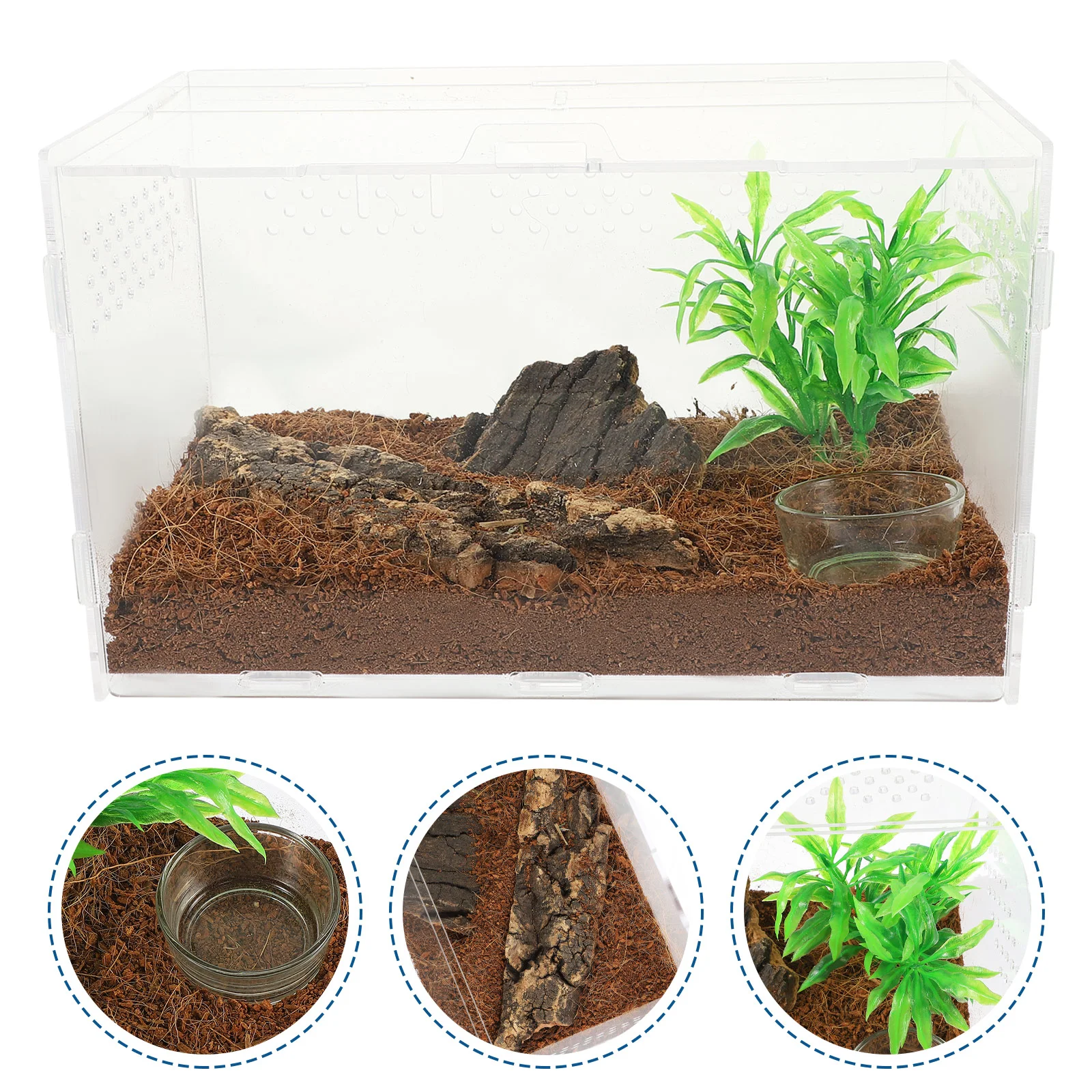 

Transparent Terrarium Reptile Cage Hermit Crab Tank Plastic Spiders Snake Box Acrylic Reptiles Enclosure Leopard Gecko