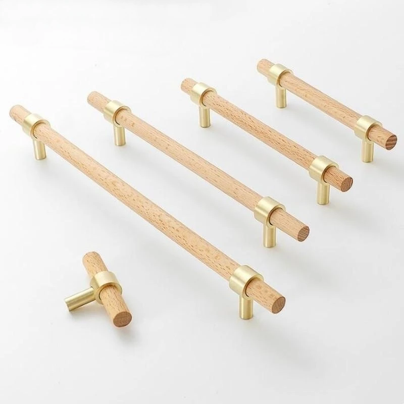 Деревянные ручки для мебели из цинкового сплава кухонного шкафа ручка ящиков