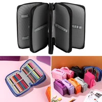 72 slots double layer office school college pen bag zip stationery pouch nylon pencil case organizer