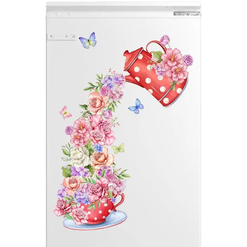 

3D Vase Flower Wall Stickers Watering Can Butterfly Flower Art Mural Living Room Removable Vinyl Wallpaper Home Decoration