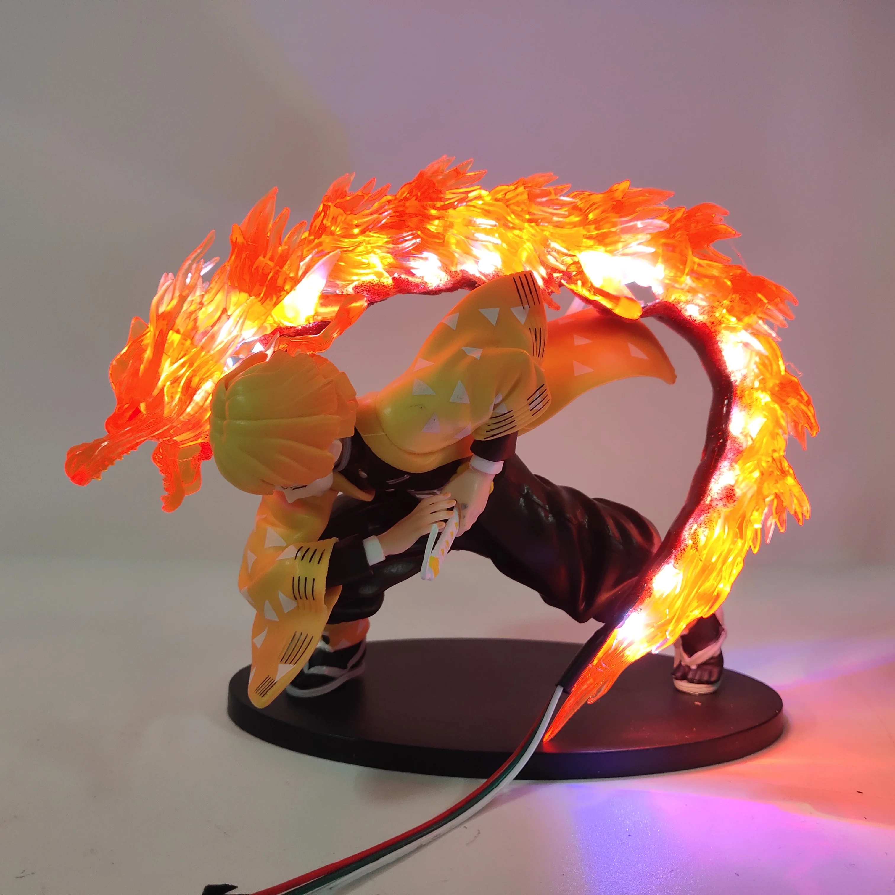 

Demon Slayer Anime Figures Agatsuma Zenitsu LED Set DIY Remote Dragon Toys Kimetsu no Yaiba Model Action Figurals Juguetes Doll