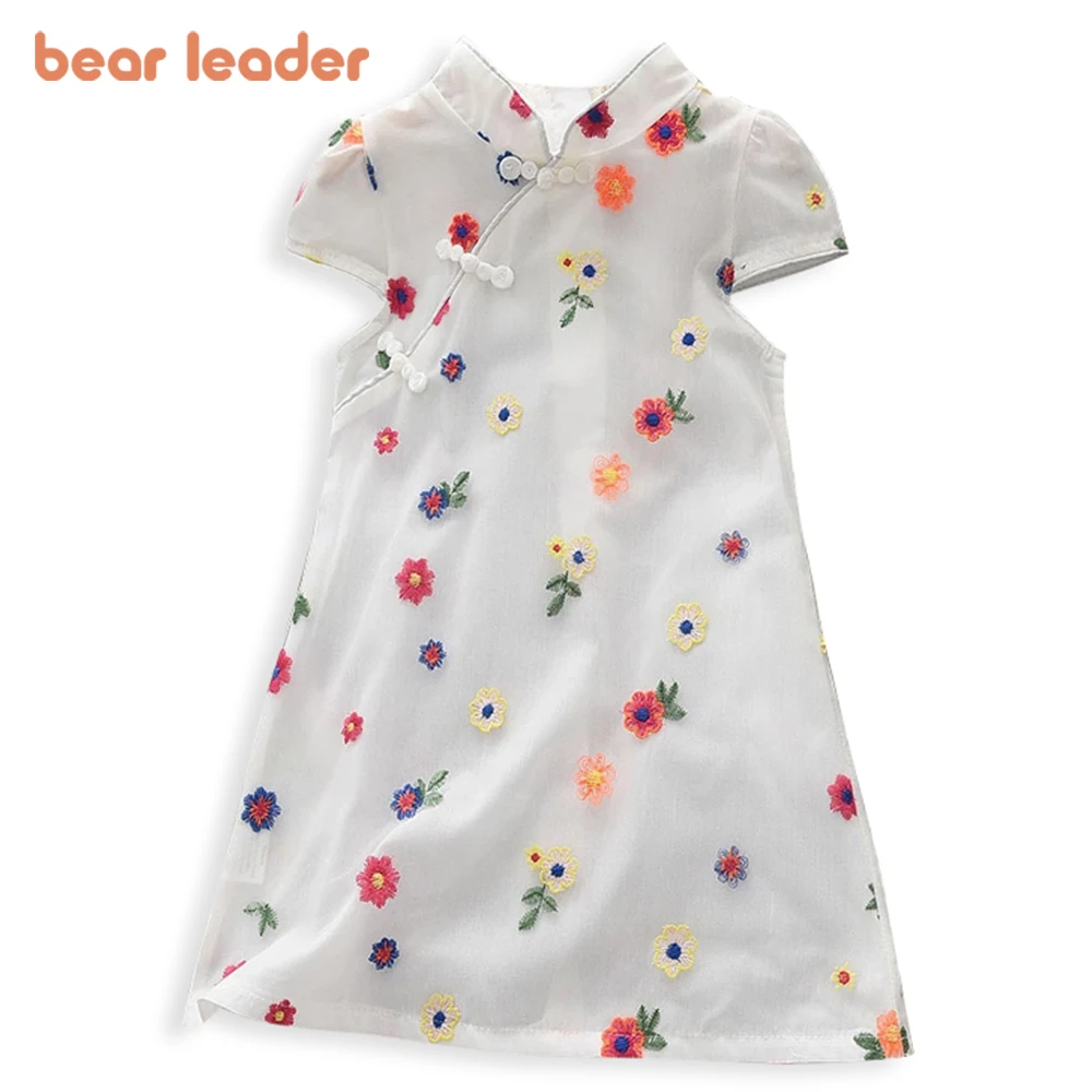 

Bear Leader Girls Casual Dresses Applique Qipao Kids Chinese Style Clothes Baby Cheongsam Party Outfits Flowers Clothing 2-7Y