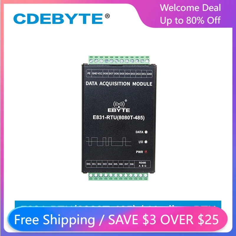 

Modbus RTU Relay RS485 Digital16 Way IO Channel Controlle Digital Input Output Dry Contact Acquisition r E831-RTU(8080T-485)