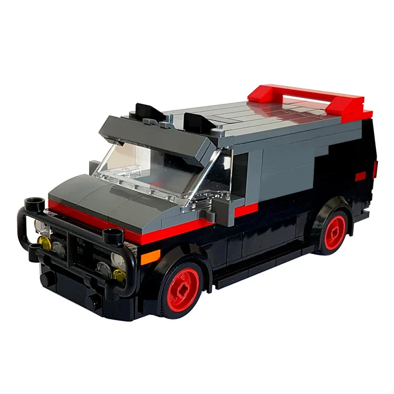

MOC-20604 SWAT Team Truck Buildmoc A-Team GMC Vandura Van Classic TV City Police Vehicle Technical Car Building Blocks Toys Gift