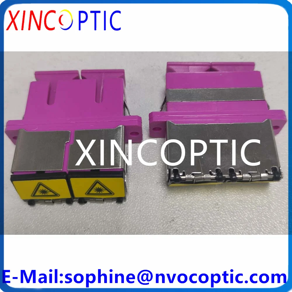 200 шт. SCUPC DX MM розовый OM4 50/125 металлический откидной соединитель SC-SC дуплексный