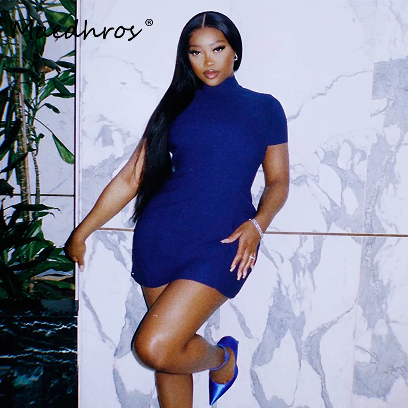 

Женское облегающее мини-платье с коротким рукавом, весна 2023