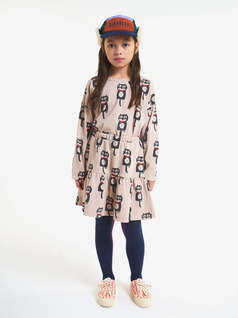 Pre-sale Kids Girls Skirts Bobo 2022 Autumn Winter Baby Girl Color Matching Print Floral Fashion Skirt For Girl Children Clothes