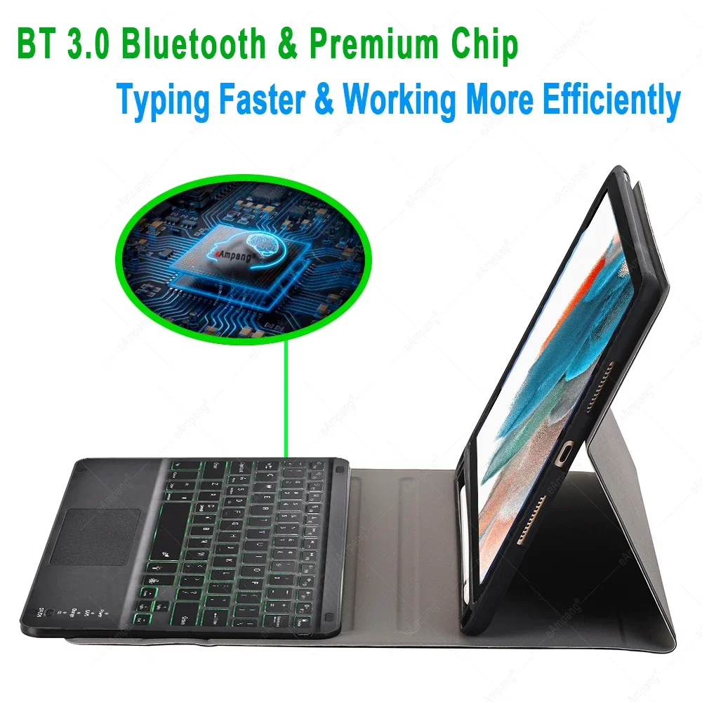 Чехол-клавиатура для Samsung Galaxy Tab A8 10 5 2021 X200 X205 клавиатура с подсветкой русская