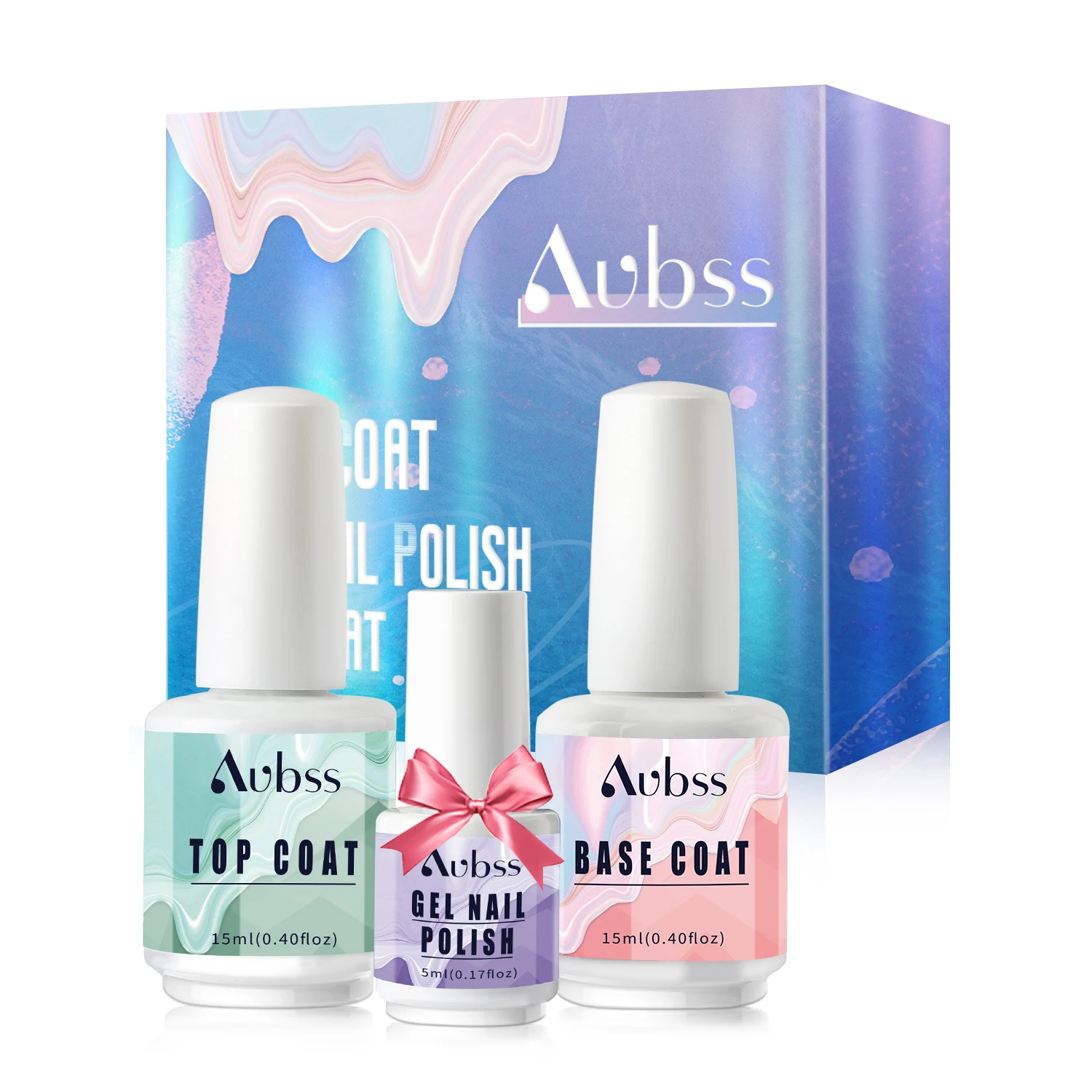 

Aubss не протирает 15 мл гель базовое и верхнее покрытие с 5 мл рандомный Цвет Блестящий Блеск Базовое покрытие набор лака для ногтей