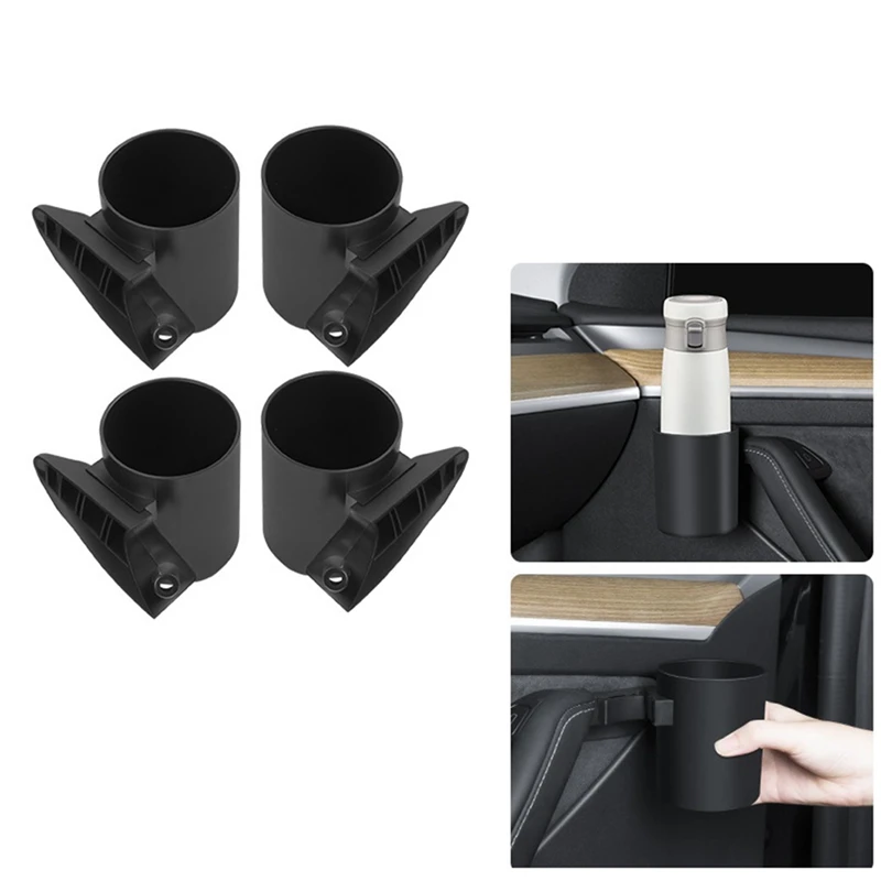 

Car Door Storage Box Rack Door Cup Holder For Tesla Model 3 Model Y 2021 2022 2023 Accessories - 4PCS