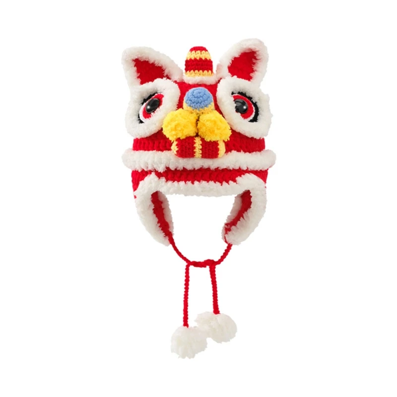 

Chinese Traditional Tiger Hat Earflap Knit Warm for Kids School Kindergarten