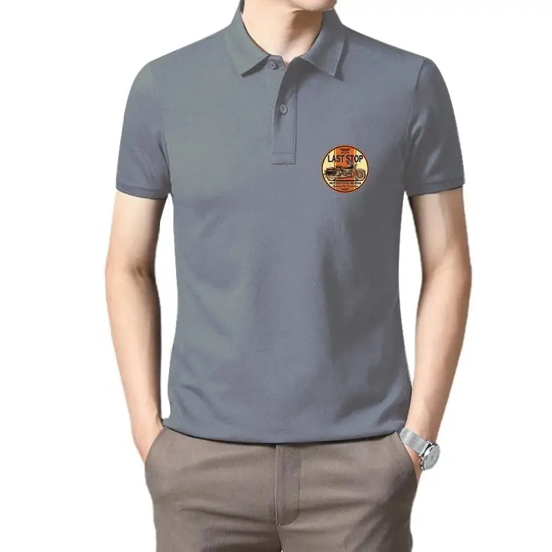 Wear Men Last Stop Route 66 Youth  Biker Classic Vintage Motorcycle Club Mens  Summer Style Tops Polo T Shirt For Men