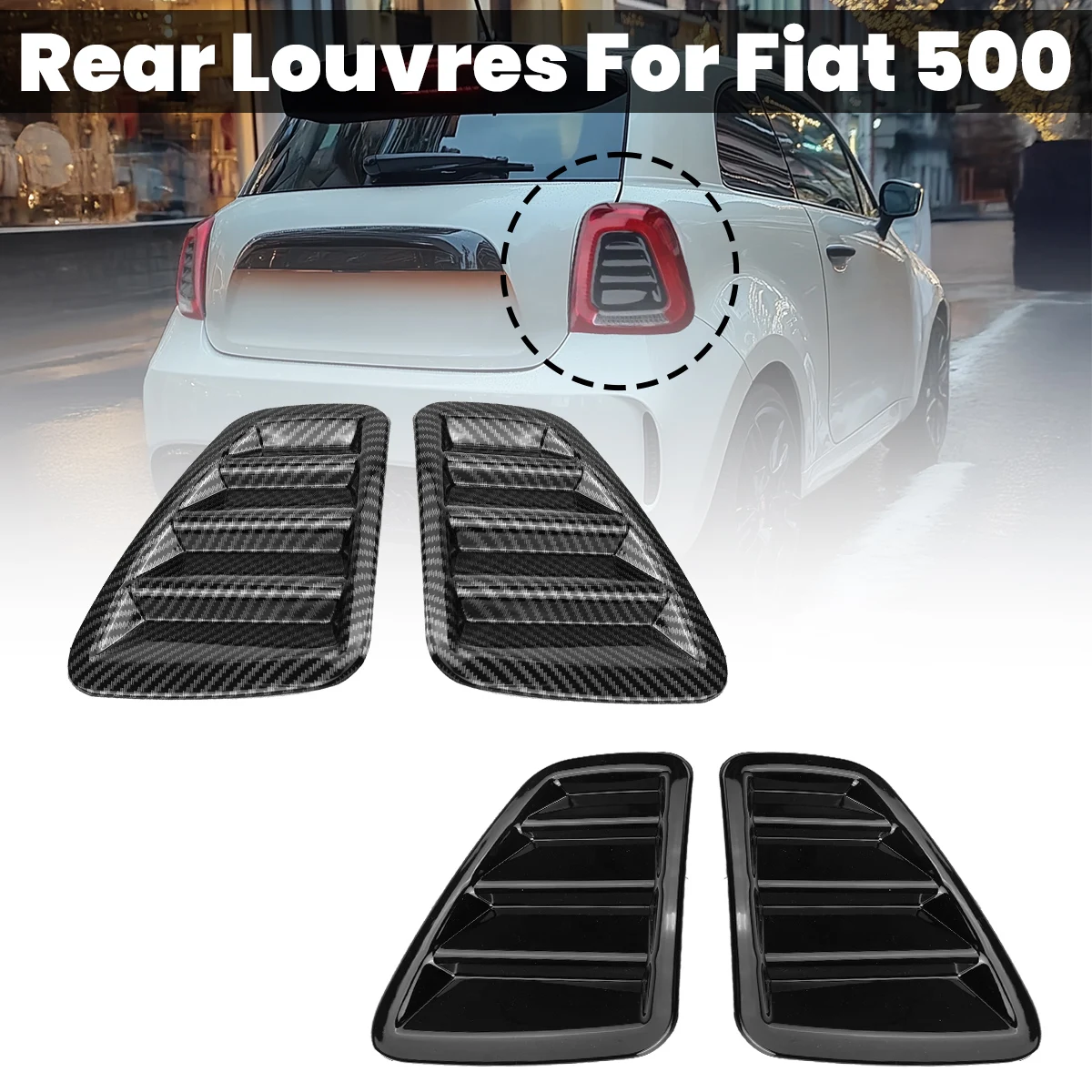 ABS углеродное волокно/черный задний фонарь декоративная наклейка для Fiat 500 Abarth 595