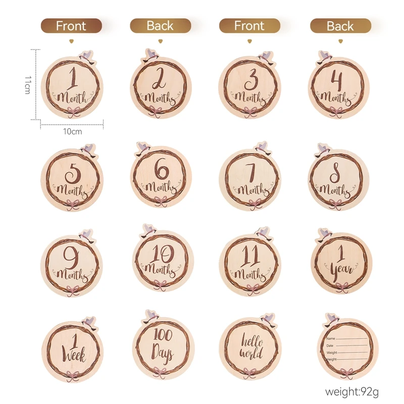 8 шт./набор деревянные карты для новорожденных