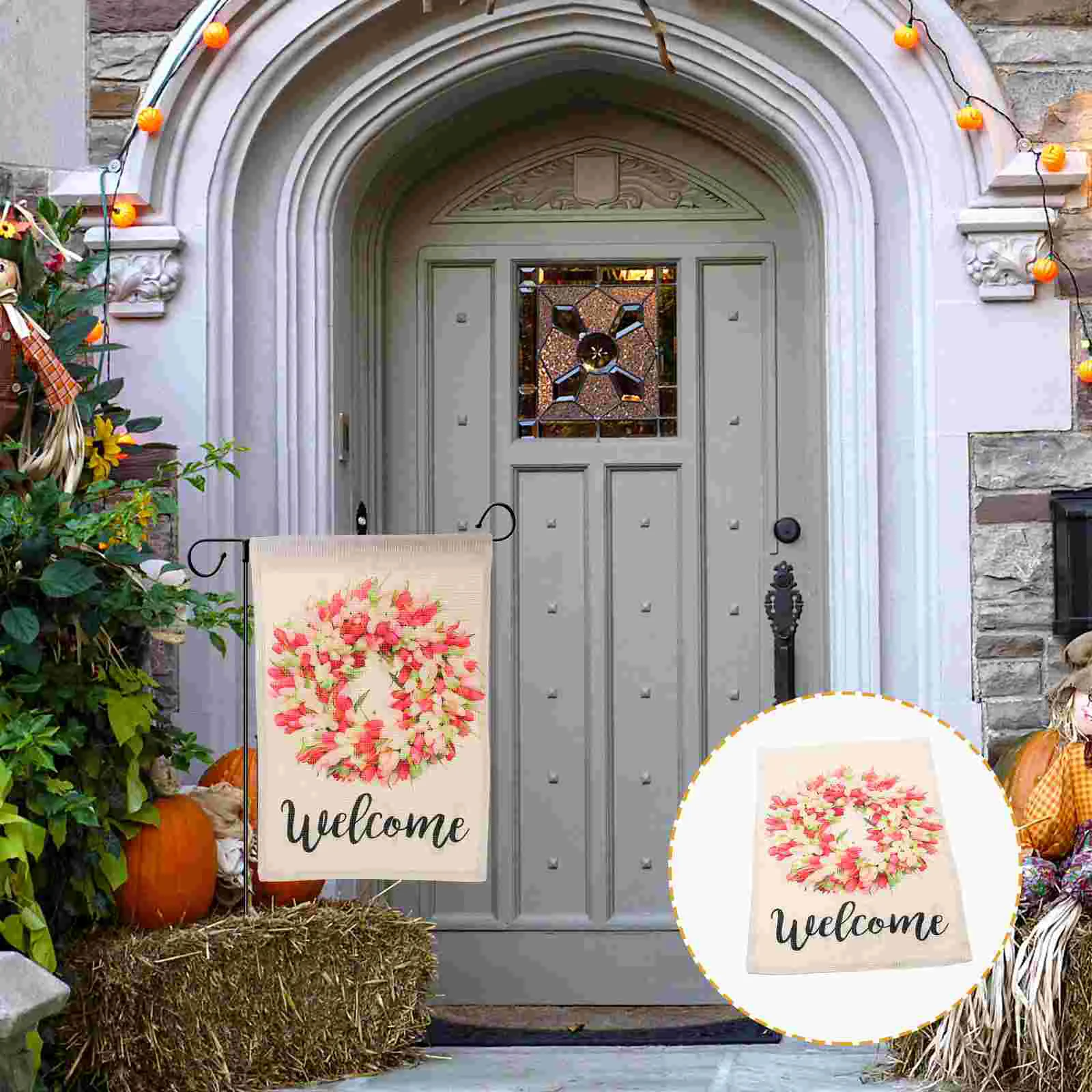 

Flag Garden Welcome Yard Flags Summer Spring Sign Flax Outdoor Floral Decor House Farmhouse Banner Hanging Double Sided Seasonal