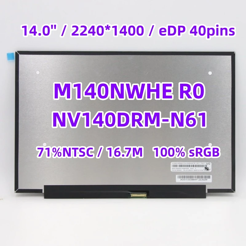 

NV140DRM-N61 fit M140NWHE R0 for Lenovo ideapad 5 Pro-14ITL6 5 Pro 14ACN6 Laptop LCD screen 5D10Z52010/5D10Z52008 LCD Screen