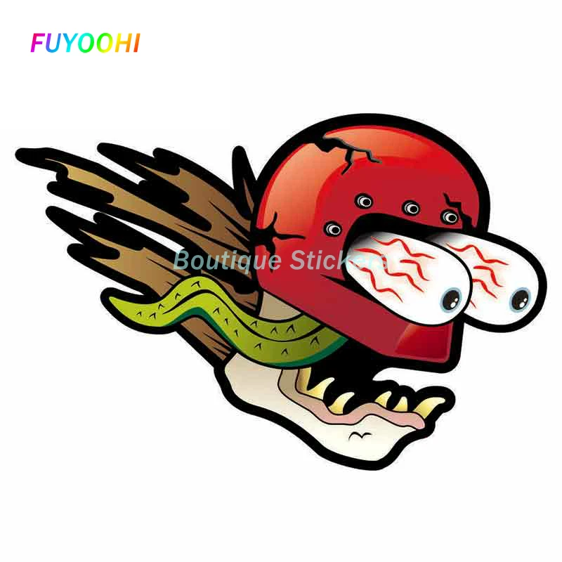 

FUYOOHI Exterior/Protection Boutique Stickers Personality Car Sticker for Rat Fink Helmet Anime Cartoon PVC JDM Bumper Decal