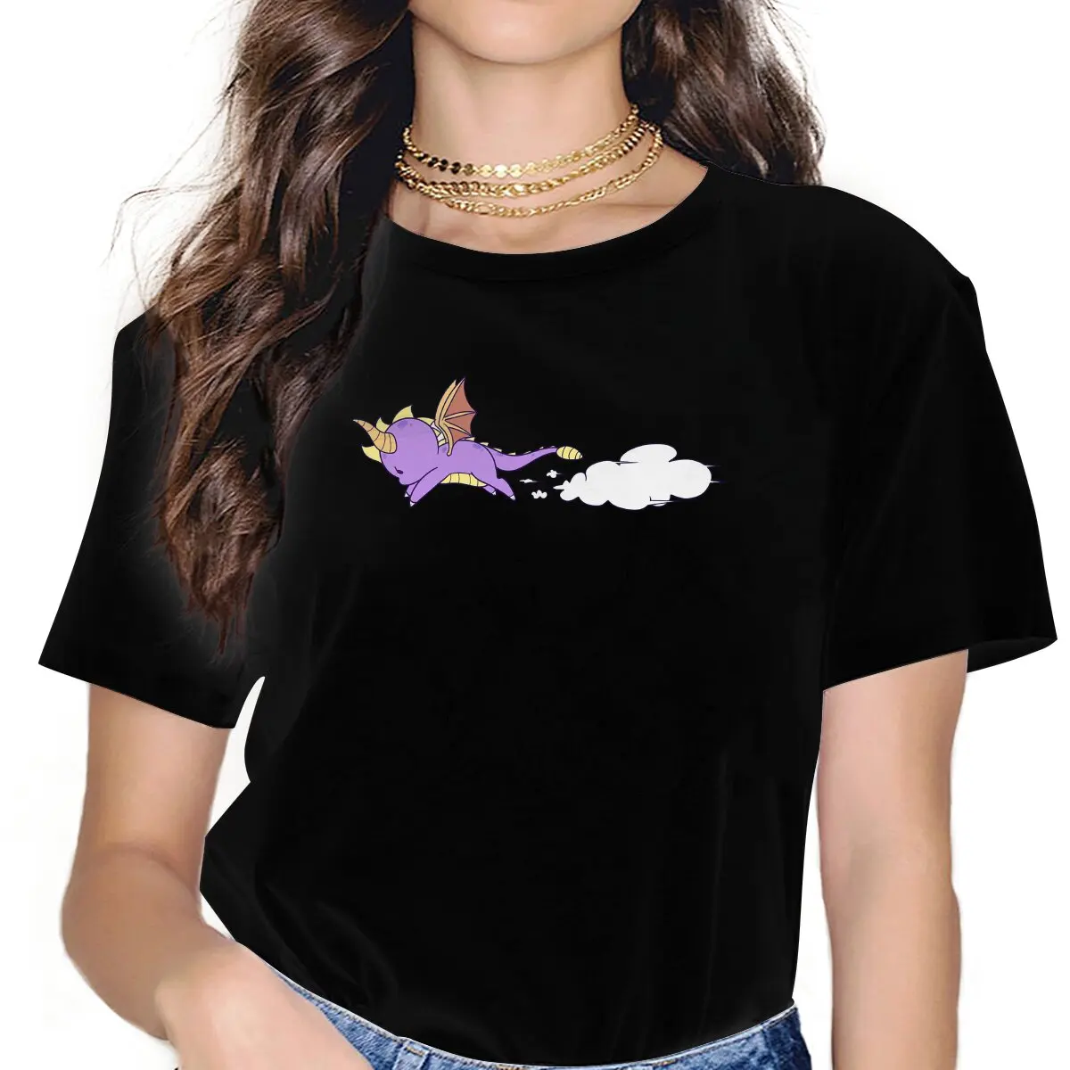 

Милая женская одежда, женские футболки с графическим принтом игры дракона, винтажные альтернативные свободные топы, футболка, милая уличная одежда для девочек