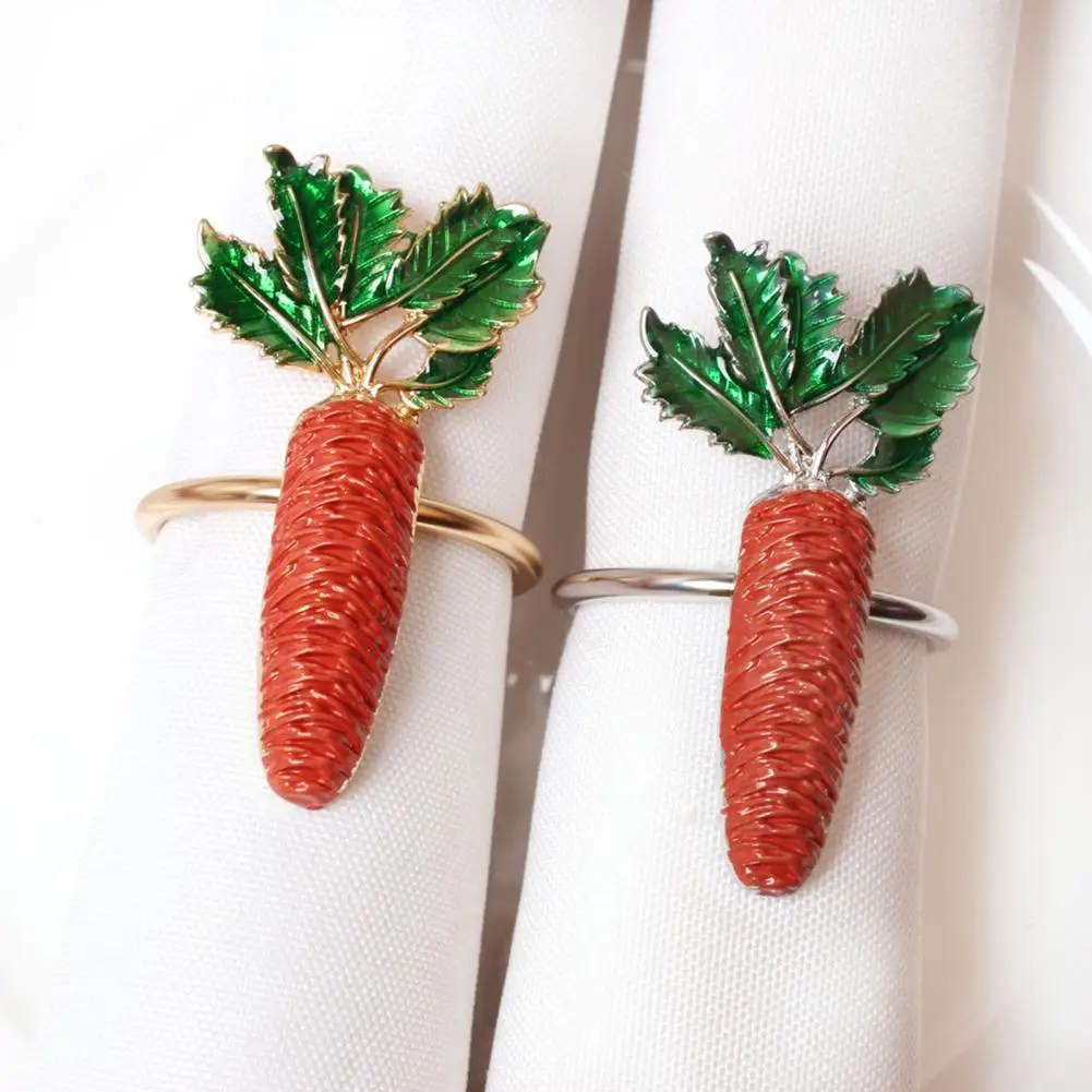 

4 шт. пасхальное кольцо для салфеток с рисунком моркови потрясающие металлические милые сервировочные пряжки для овощей украшение стола