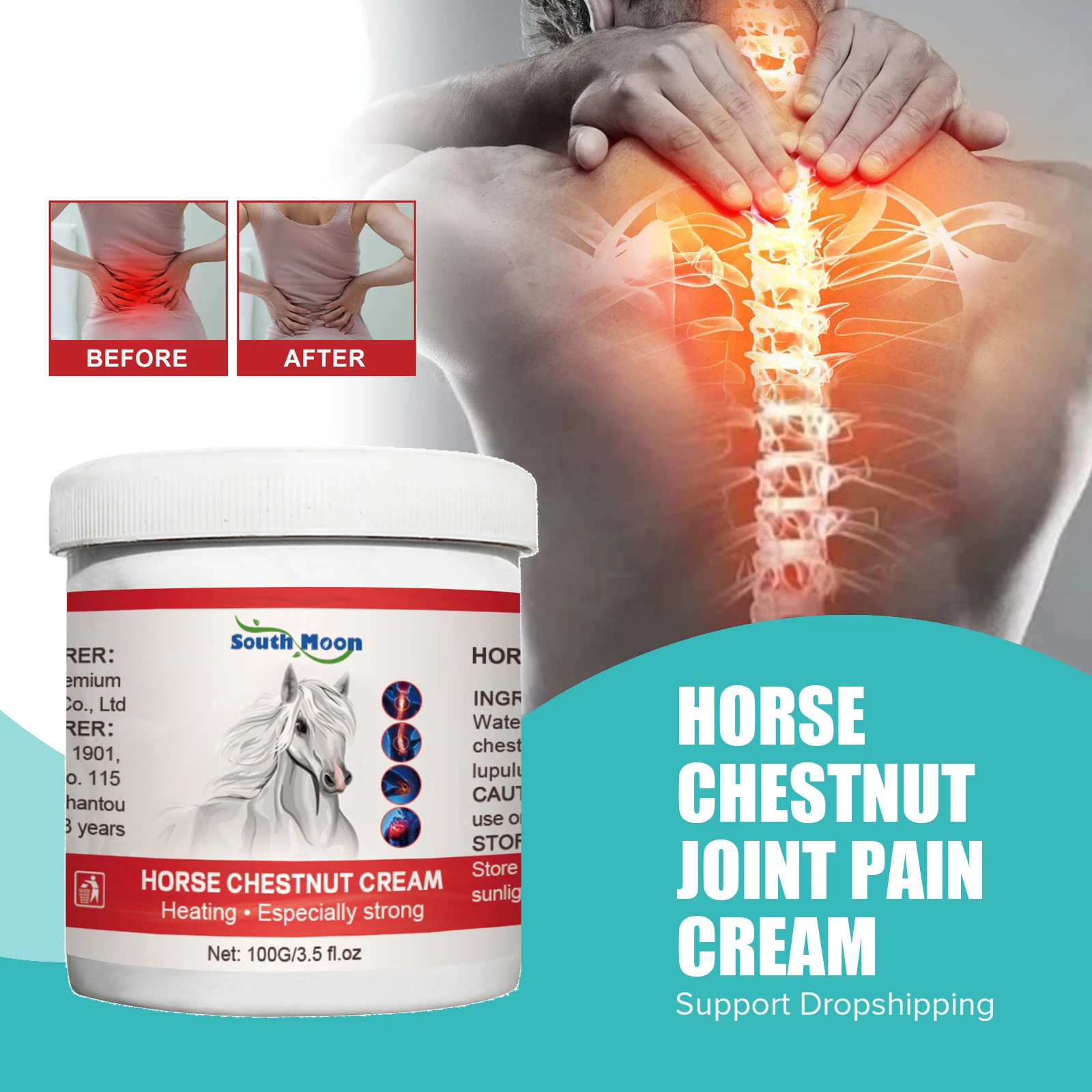 

Саут Мун конский каштановый крем для облегчения боли для восстановления мышц ревматоидный артрит лечение коленного сустава забота о здоровье мази