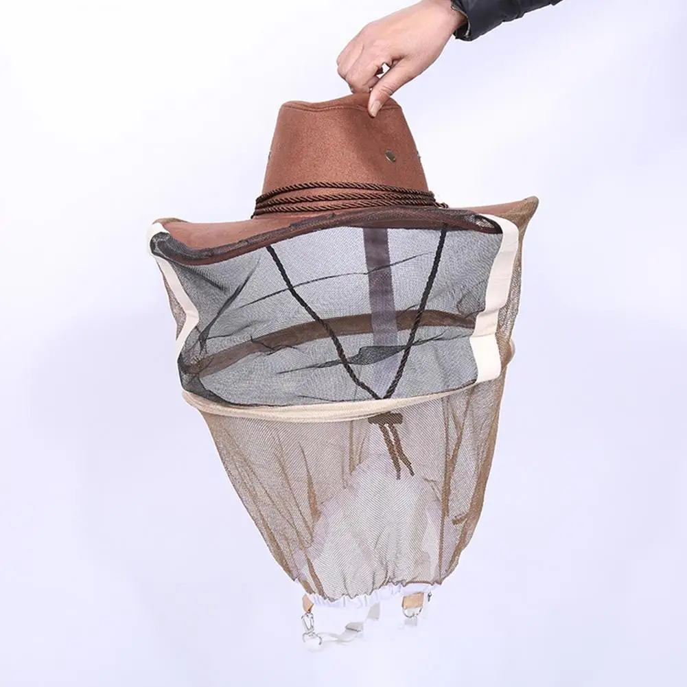 

Beekeeping Cowboy Hat Beekeeping Protector Cap Beekeeper Hat Fly Net Insect Design bee Cowboy Comfortable Anti P8G0