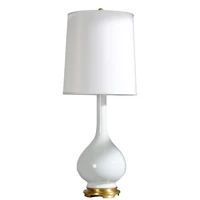 white ceramic led table lamp porcelain and brass night light 1 14e 60w desk lamp for hotelrestaurant or home decorations