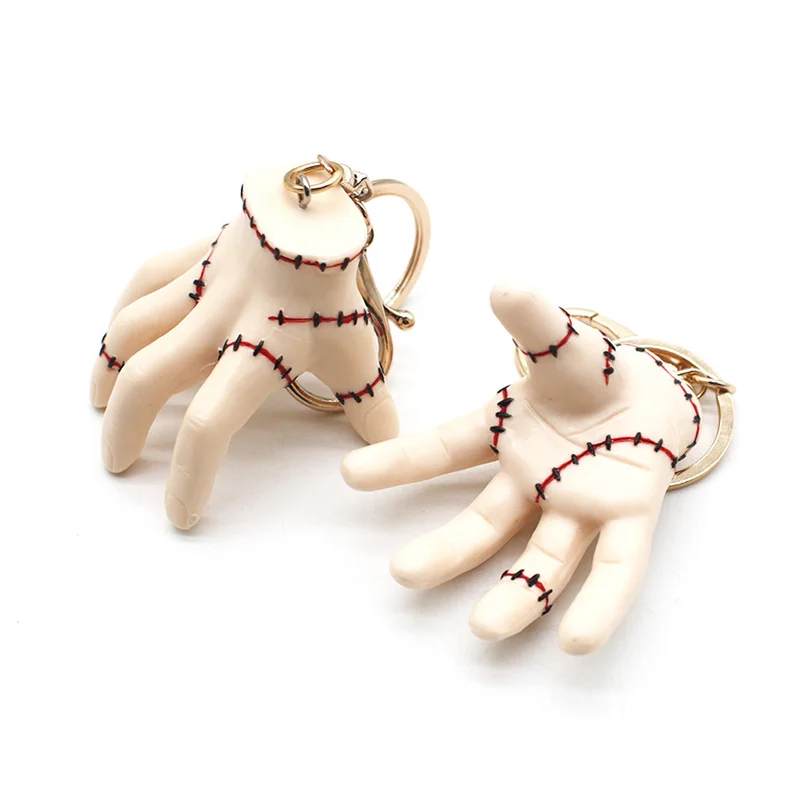 

2023 Wednesday Addams Keychain Resin Thing Hand Pendant Addams Family Keyring For Men Women Figure Key Chain Accessories Gifts