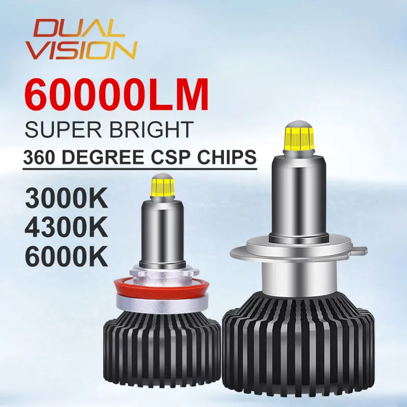 

60000LM D1S светодиодный 360 CSP Chips 200W H7 D1S D2S D3S D4S H11 H1 H8 H9 9005 HB3 9006 HB4 9012 HIR2 D1R D2R D3R D1C 3000K 4300K 6000K