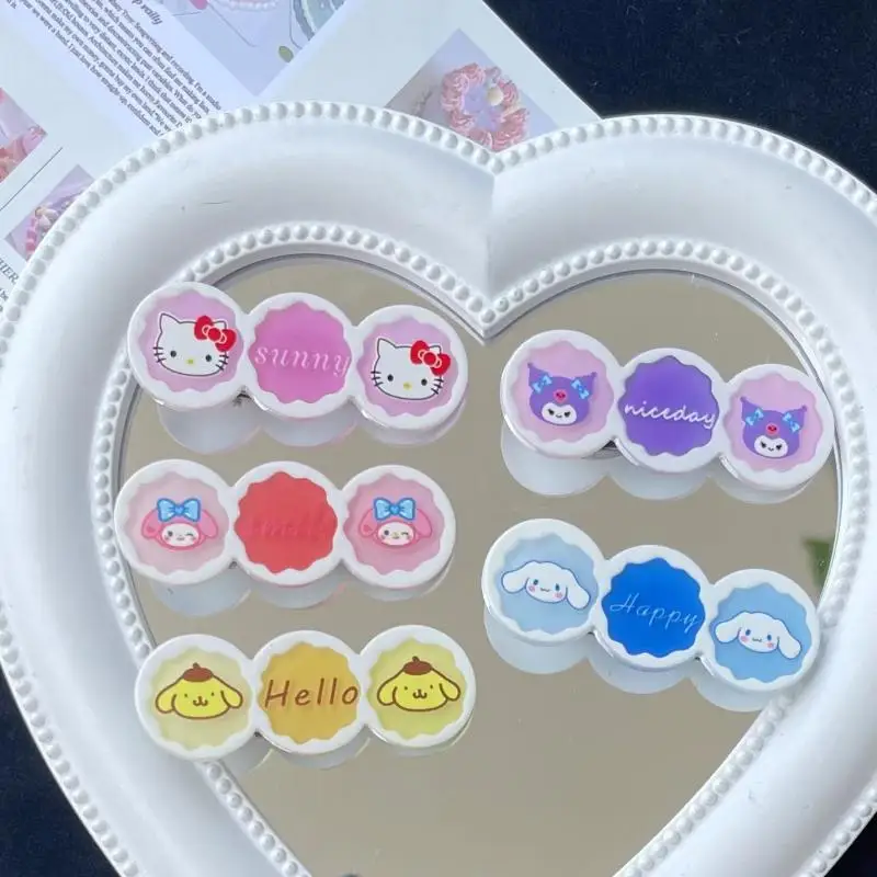 

Kawaii Sanrio, Hello Kitty Kuromi Mymelody Cinnamoroll Pom Purin челка клипса головной убор Утконос клипса Рождественский подарок для девочек