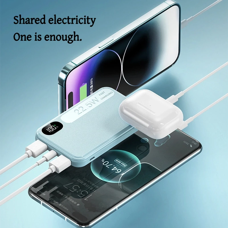 Фото 30000 мАч Power Bank Super 22,5 Вт, аккумулятор для быстрой зарядки, цифровой дисплей большой емкости для iPhone, Samsung, Huawei, Xiaomi 2026 №5