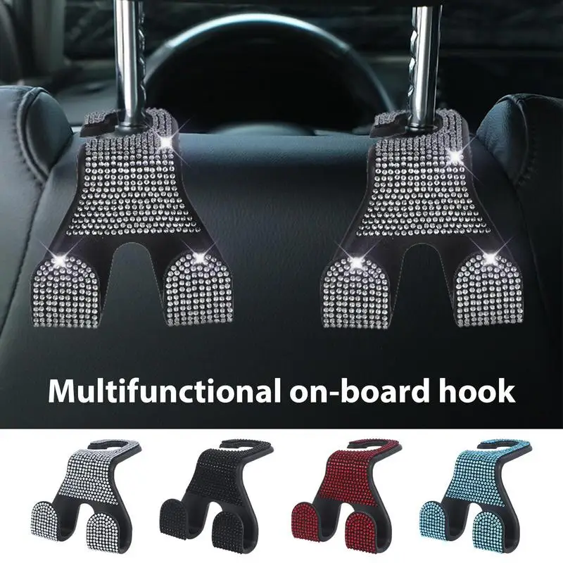 

Car Backseat Hook mobile phone holder auto Headrest Hanger Portable Storage organizer diamond seat rack Auto Fastener Clip