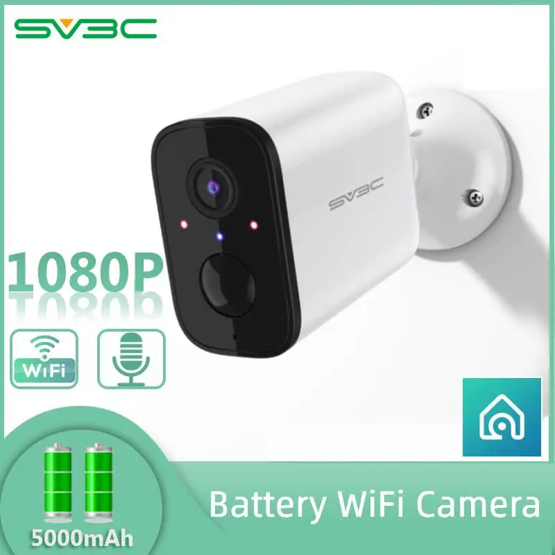 

Наружная камера с аккумулятором Wi-Fi, SV3C 1080P, внешняя фотокамера с солнечной панелью, водонепроницаемая домашняя система видеонаблюдения IP