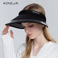 new black technology ice silk empty hat summer sun hats for women beach visor adjustable ponytail cap uv protection caps gorras