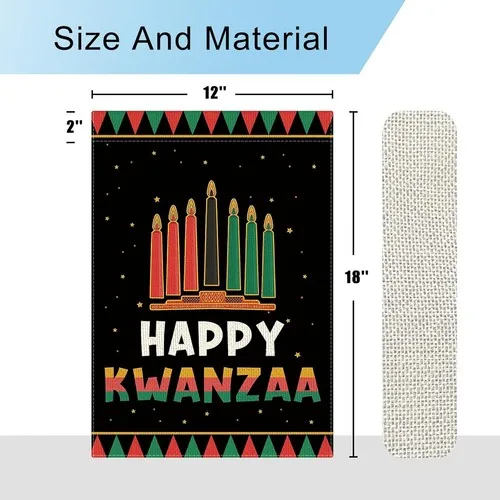 Садовый флаг Happy Kwanzaa, 12×18 дюймов, двусторонний, EYY IIX SSL (art.: 3920dbce81580) - 3920dbce81580