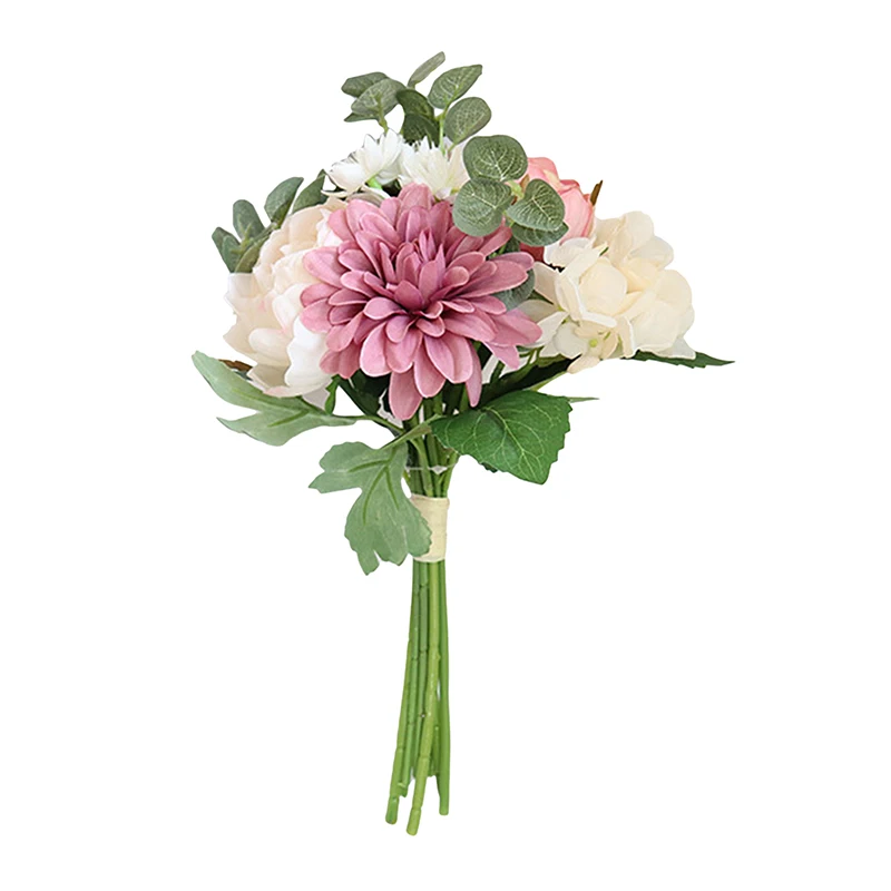 

Искусственные цветы, букет роз в стиле ретро, Гортензия, пион, винтажный букет невесты, искусственный цветок для дома Свадебные украшения, а...