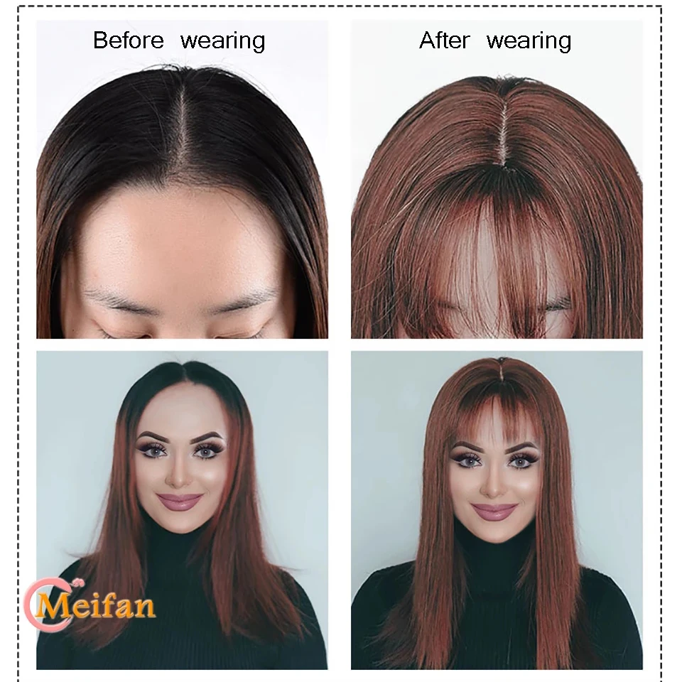MEIFAN синтетические пушистые волосы со светящимся верхом кусочки с полуголовкой