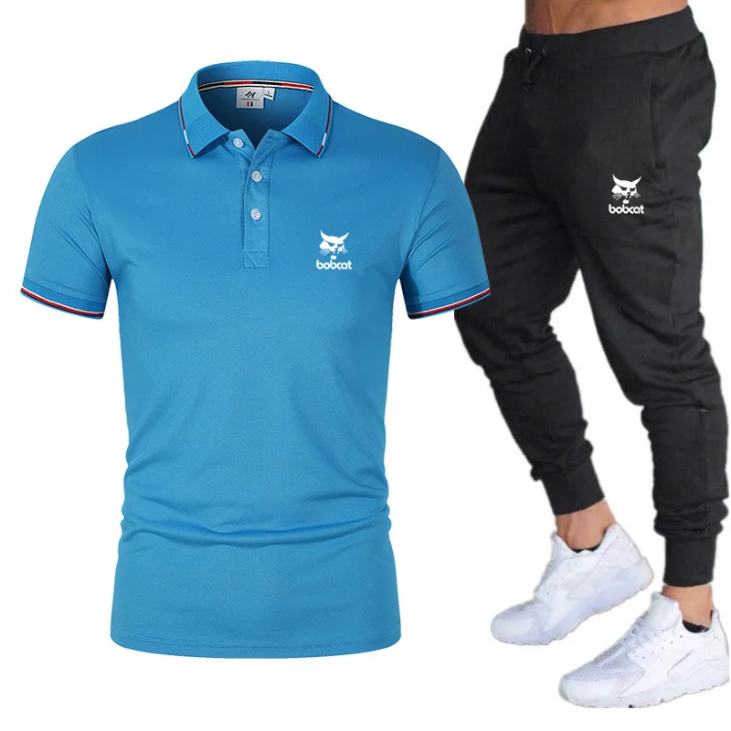 

Bobcat Men's Suits New Summer Polos +Pants Two-Piece Men's Casual Sports Suit Brand Sportswear Pure Fashion Clothing Tracksuit