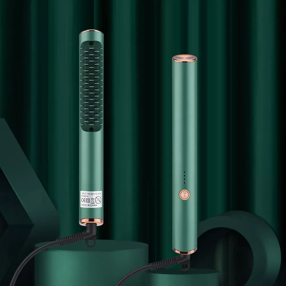 

NEW2023 2 in 1 Hair Straightener Curling Iron Straightening Brush Comb Fast Heating Curler Hair Styling Tools Styler Comb